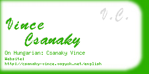 vince csanaky business card